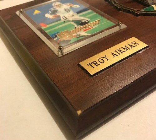 Troy Aikman 1995 Pinnacle Card Analog Clock Plaque Dallas Cowboys NFL