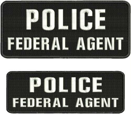 POLICE FEDERAL AGENT embroidery patch 4x10 and 3x9 hook White