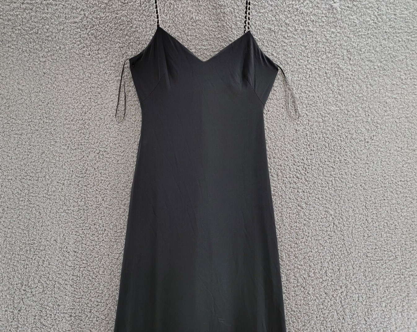 Lauren Ralph Lauren Chain-Strap Twisted-Back Gown Womens 6 Black V-Neck Pullover - Picture 3 of 15
