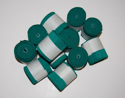 12 Rolls Elastic Athletic Sports Bandage Wrap 2'' Green Hook & Loop Attachment