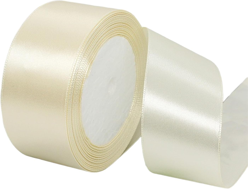 Ivory White Christmas Ribbon Thick Ivory White Satin Christmas Ribbon for Gift W