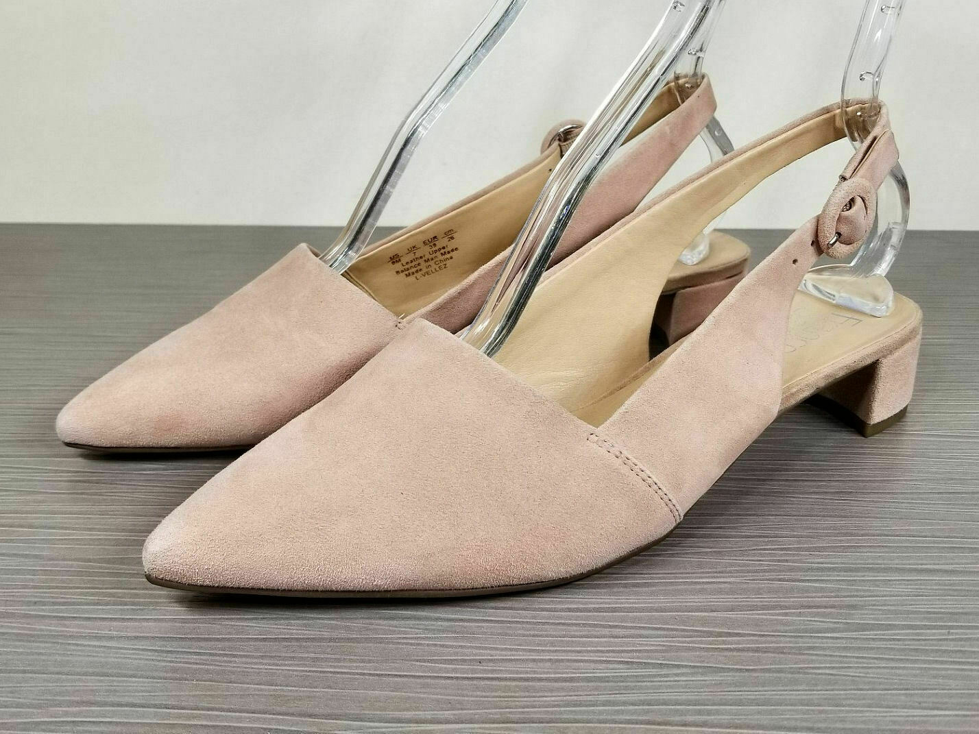 Franco Sarto Vellez Slingback kitten heel Pumps Peach Suede Womens Various Sizes