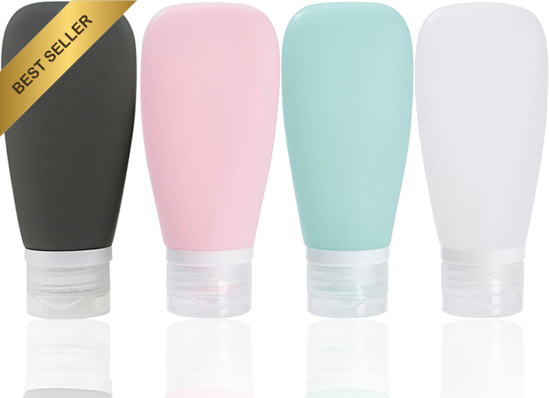 90ML/3OZ Silicone Travel Bottles Leak Proof Carry-On Shampoo Tubes