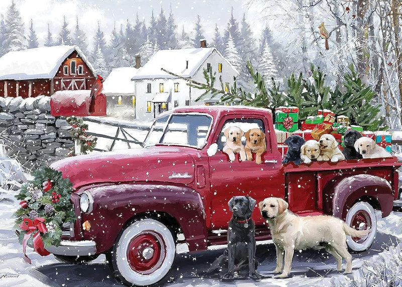 Christmas Diamond Painting Kits for Adults Beginners, Red Truck 5D 12 X 16 Inch