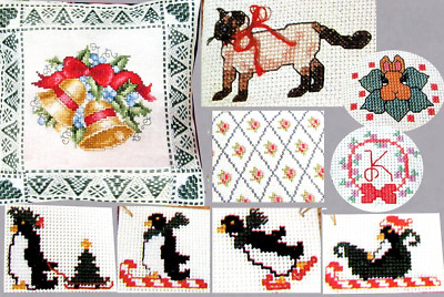Jingle Bells Cat Bunny Monogram Penguins Posey Floral CROSS STITCH PATTERNS