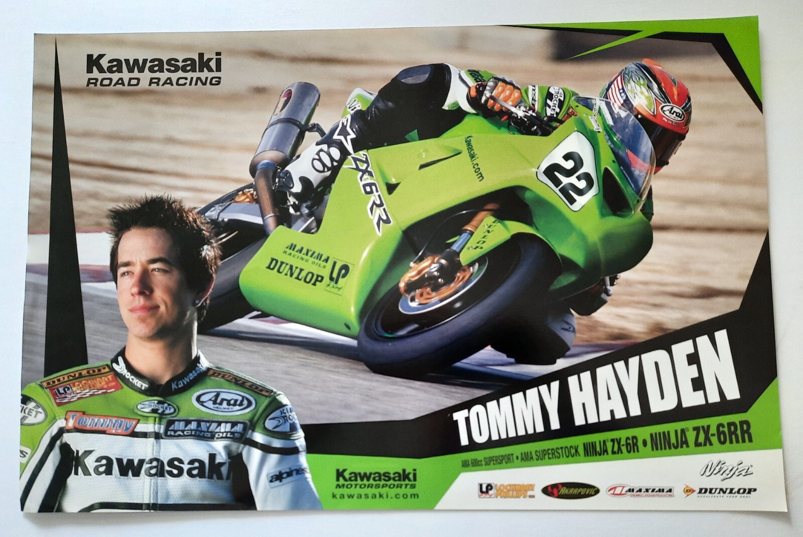 Vintage Poster 2002 Tommy Hayden Kawasaki Ninja ZX-6RR Vintage Poster 2002 Tommy Hayden Kawasaki Ninja ZX-6RR