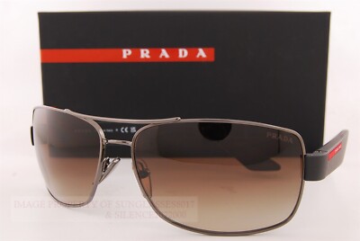 Brand New Prada Sport Linea Rossa Sunglasses PS 50ZS 5AV 02P Gunmetal/Brown