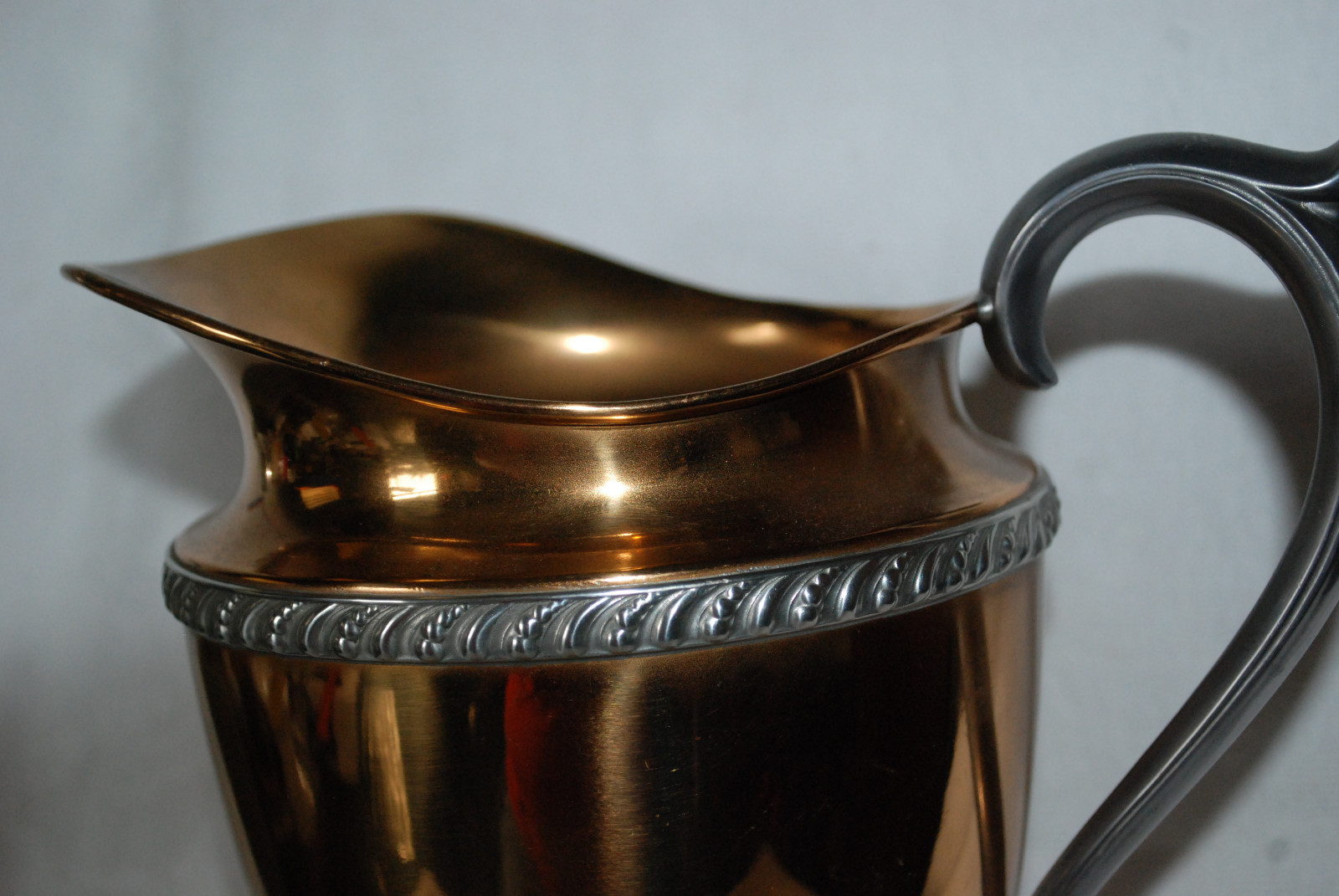 Wm Rogers Antique Silver/COPPER  Water Pitcher 