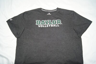 baylor bears volleyball shirt adult 2XL heather gray breathable short sleeve