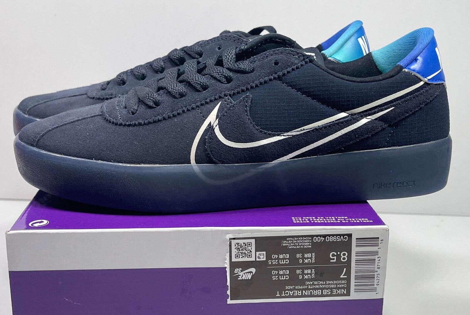 Nike SB Bruin React T Dark Obsidian Hyper Jade CV5980-400 Nike SB Bruin React T Dark Obsidian Hyper Jade CV5980-400
