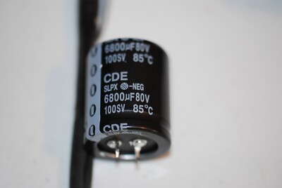 Four CDE 6800 mf 100 Volt Electrolytic Power Supply Capacitor- New