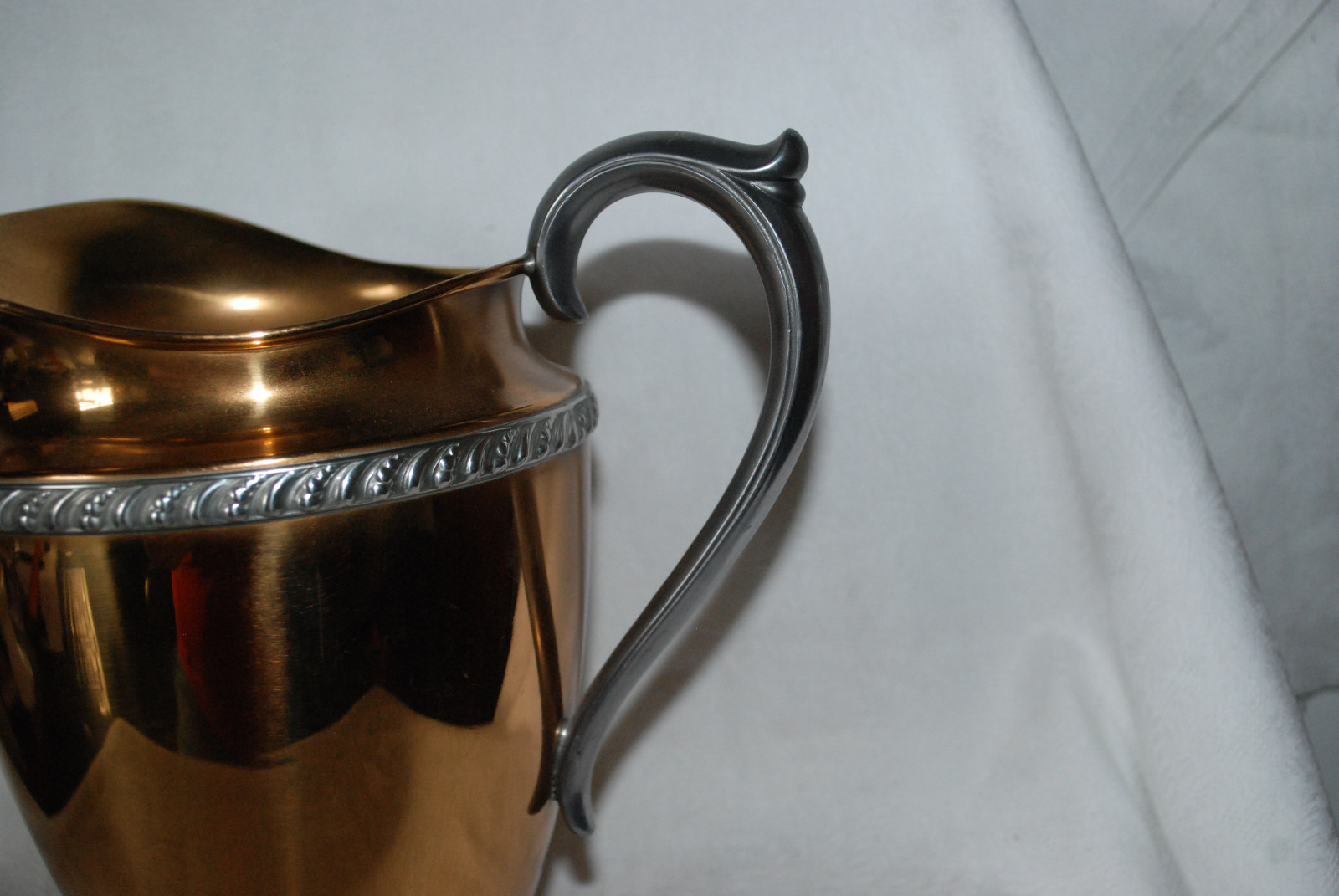Wm Rogers Antique Silver/COPPER  Water Pitcher 