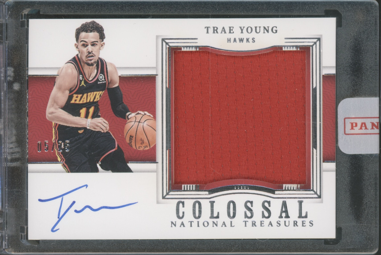 2023 National Treasures Colossal Materials Trae Young /25 Jumbo Jersey