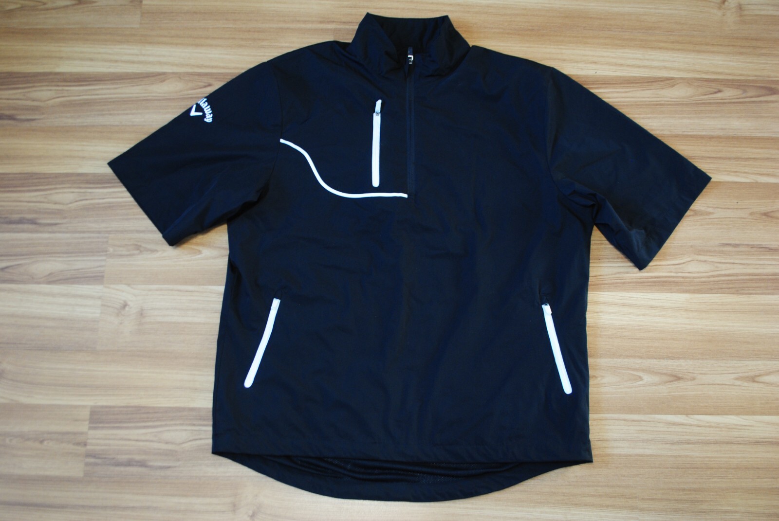 CALLAWAY WEATHER SERIES 1/2 ZIP GOLF SHIRT JERSEY BLACK