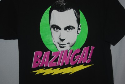 the big bang theory sheldon bazinga men's t shirt size m ss