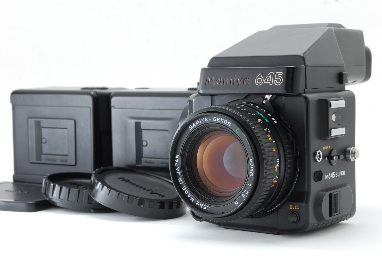 〜美品〜　MAMIYA M645➕80mm 1:2.8N➕45mm 1:2.8 N MINT] Mamiya M645 645 Super Prism Finder N 80mm f/2.8 120