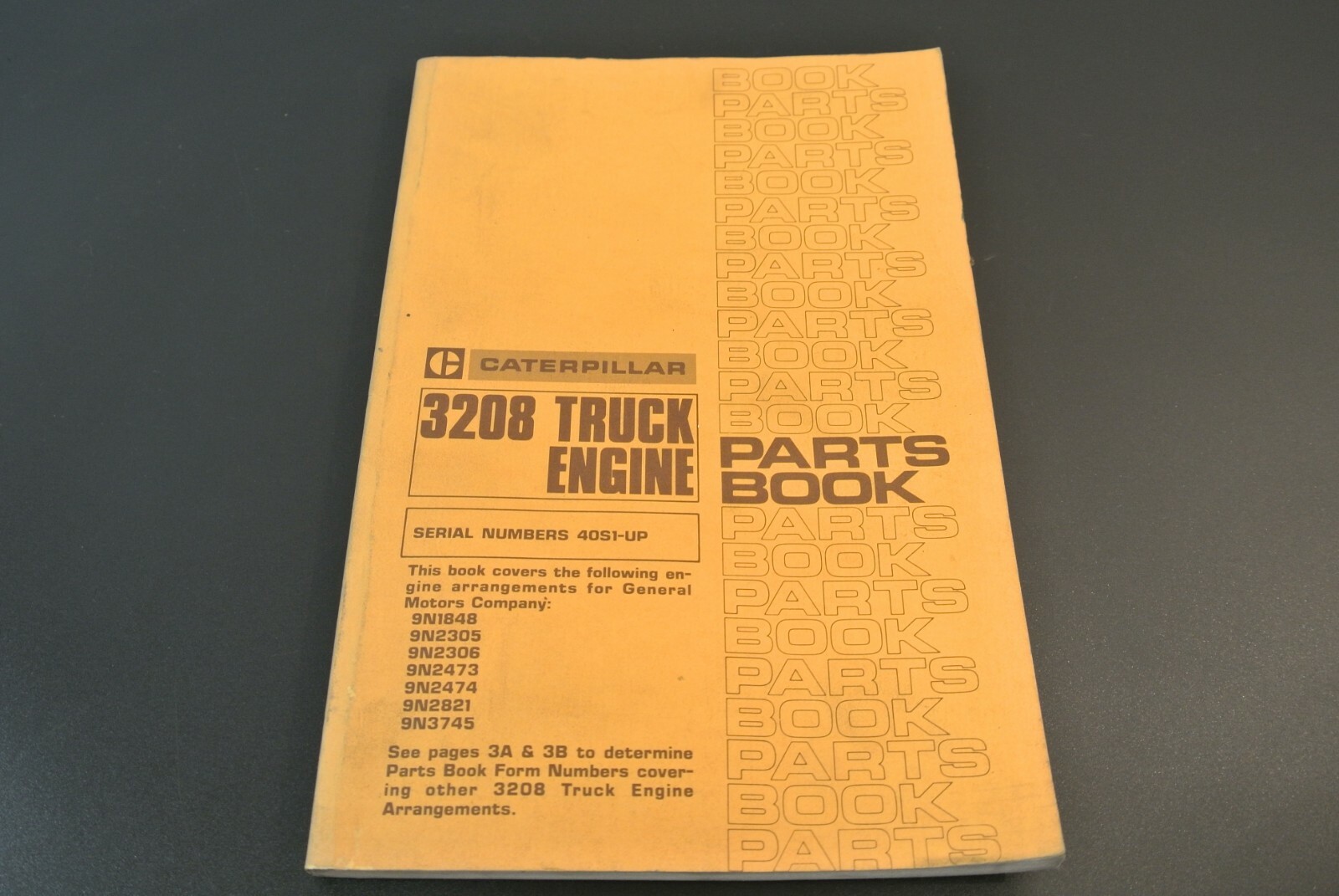 Caterpillar 3208 Truck Engine Aug 1978 40S1 - Up Form SEBP1223 Parts Manual Book