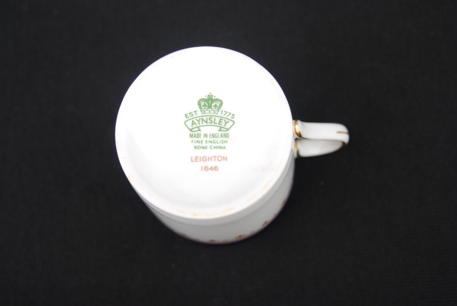 AYNSLEY LEIGHTON 1646 DEMITASSE CUPS & SAUCER ENGLAND