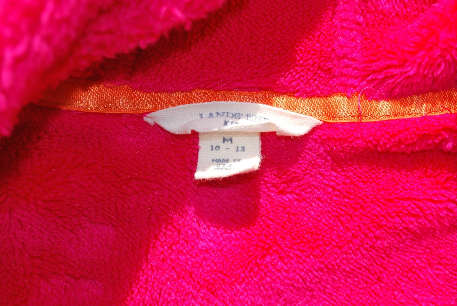 Lands' End Size M 10 12 Youth Fuzzy Red Zipper Fleece Pullover Sweatshirt Coat