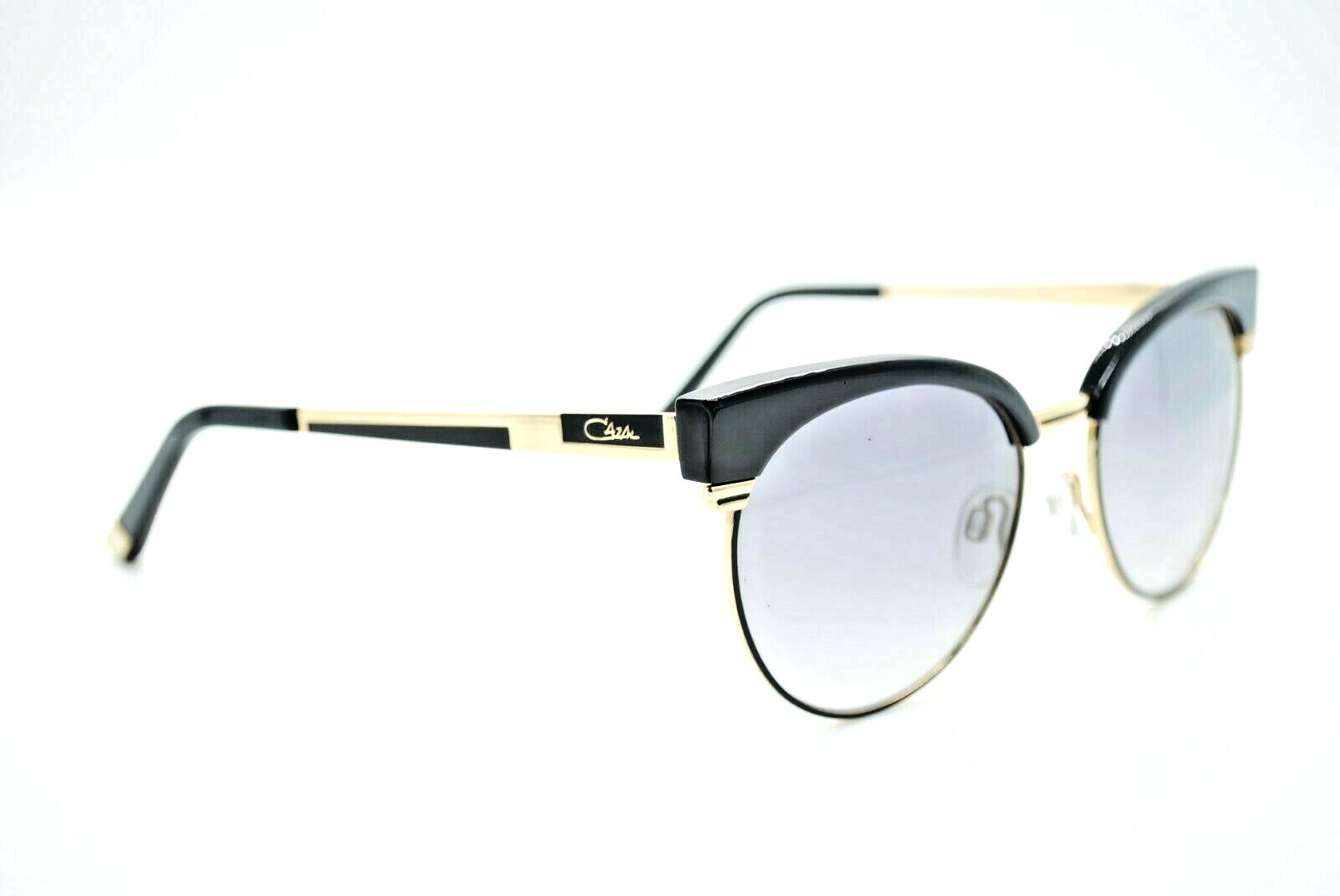 Pre-owned Cazal Mod.8042 Col.001 Black-gold Plated Gradient Authentic Sunglasses 61-14 In Gray