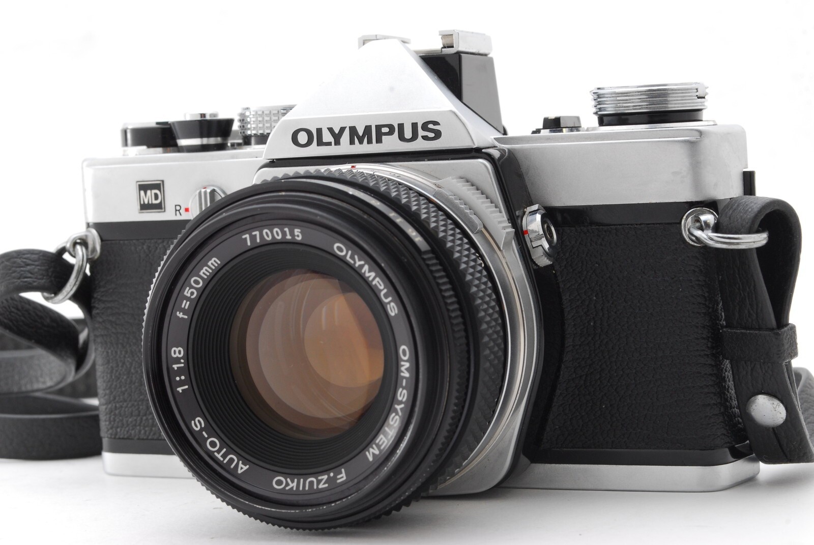 フィルムカメラ Olympus OM-1 Silver 35mm SLR 50mm f1.8 Exc+5 w/ Case] Olympus OM-1 Silver 35mm Film Camera + 50mm