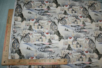 Cherish the Blessing Wintervale Steele Creek Studio Fabric Cotton BTY x 44''