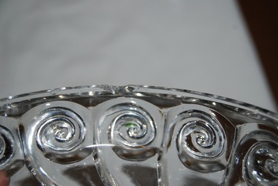 Beautiful antique EAPG SNAIL pattern covered compote 12