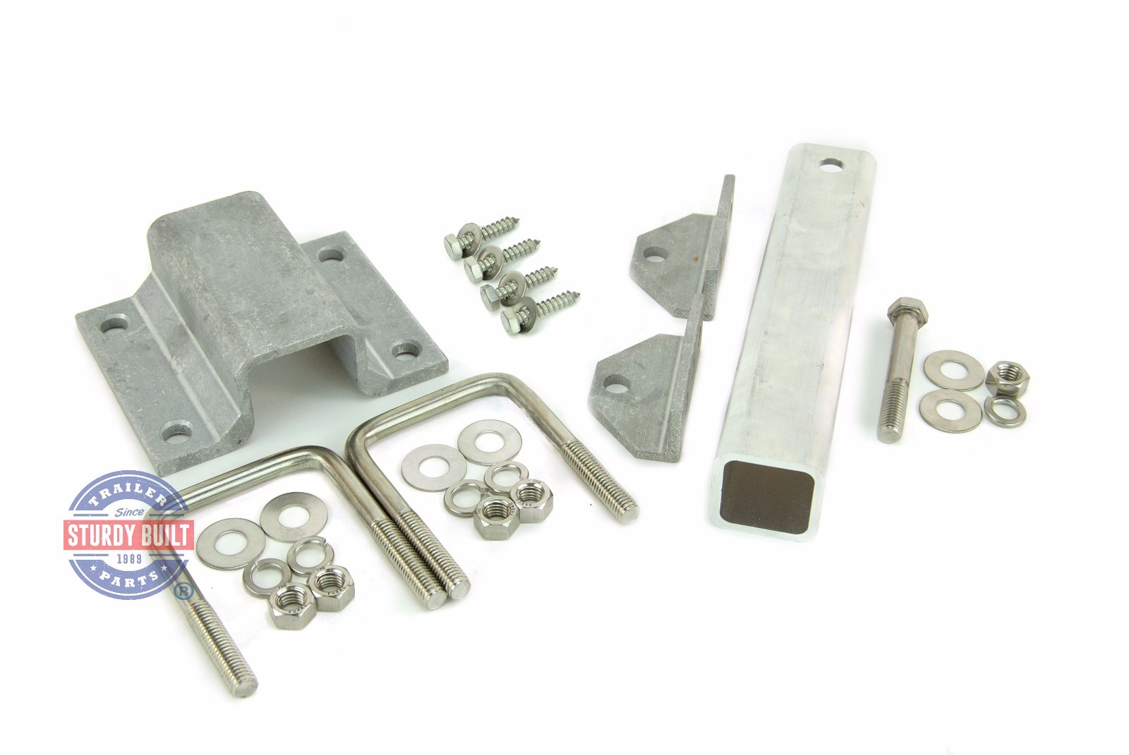 (4) 10 Inch Aluminum Trailer Bunk Bracket Swivel Tops, Stainless Steel