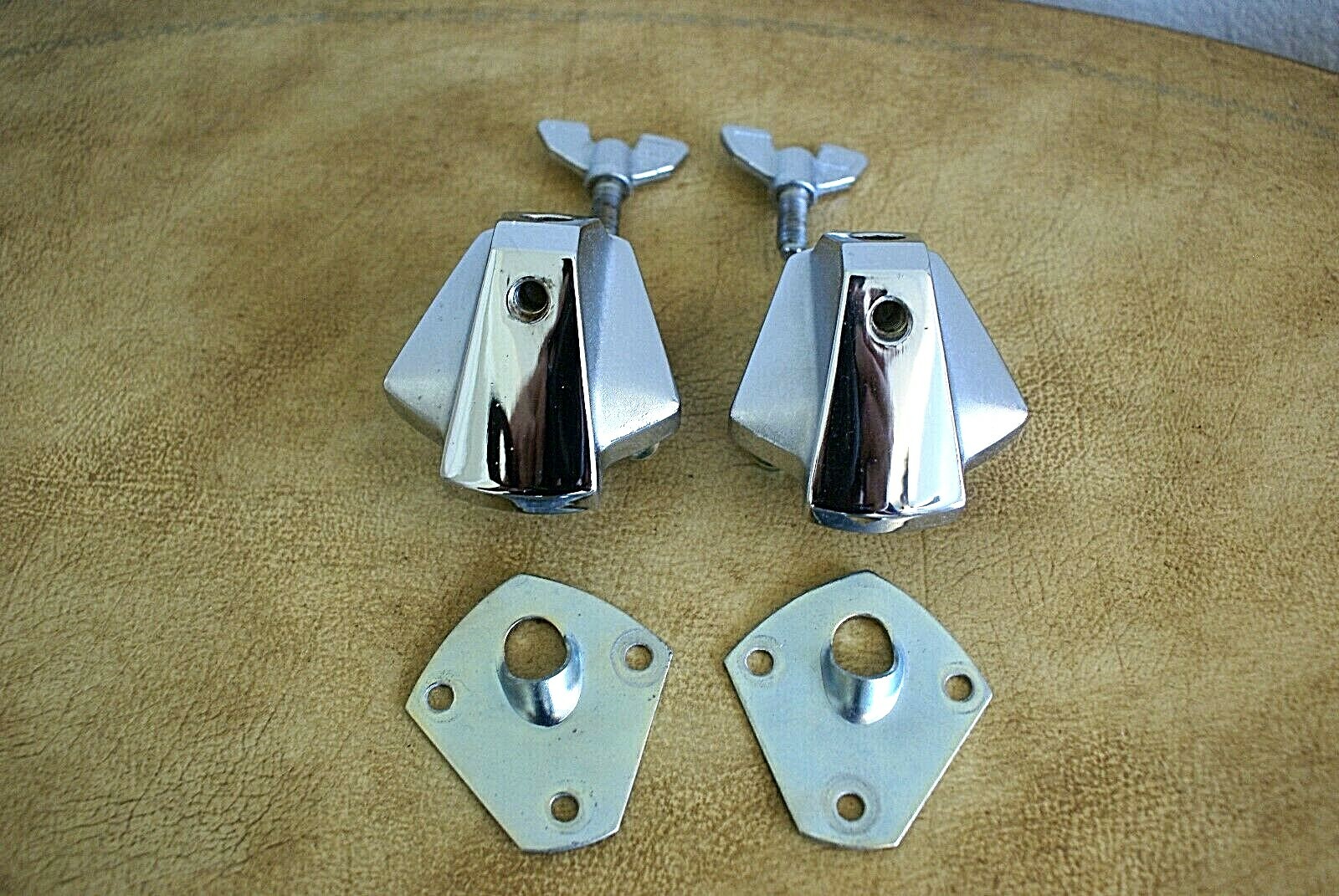 Vintage 80s Tama Superstar/Imperialstar Bass Drum Spur Leg Mounts, w/gaskets
