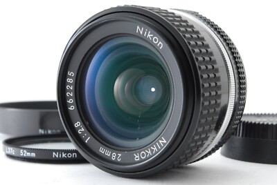 [NEAR MINT] Nikon Ai-S Ais Nikkor 28mm f2.8 MF Wide Angle Lens w/Hood From JAPAN