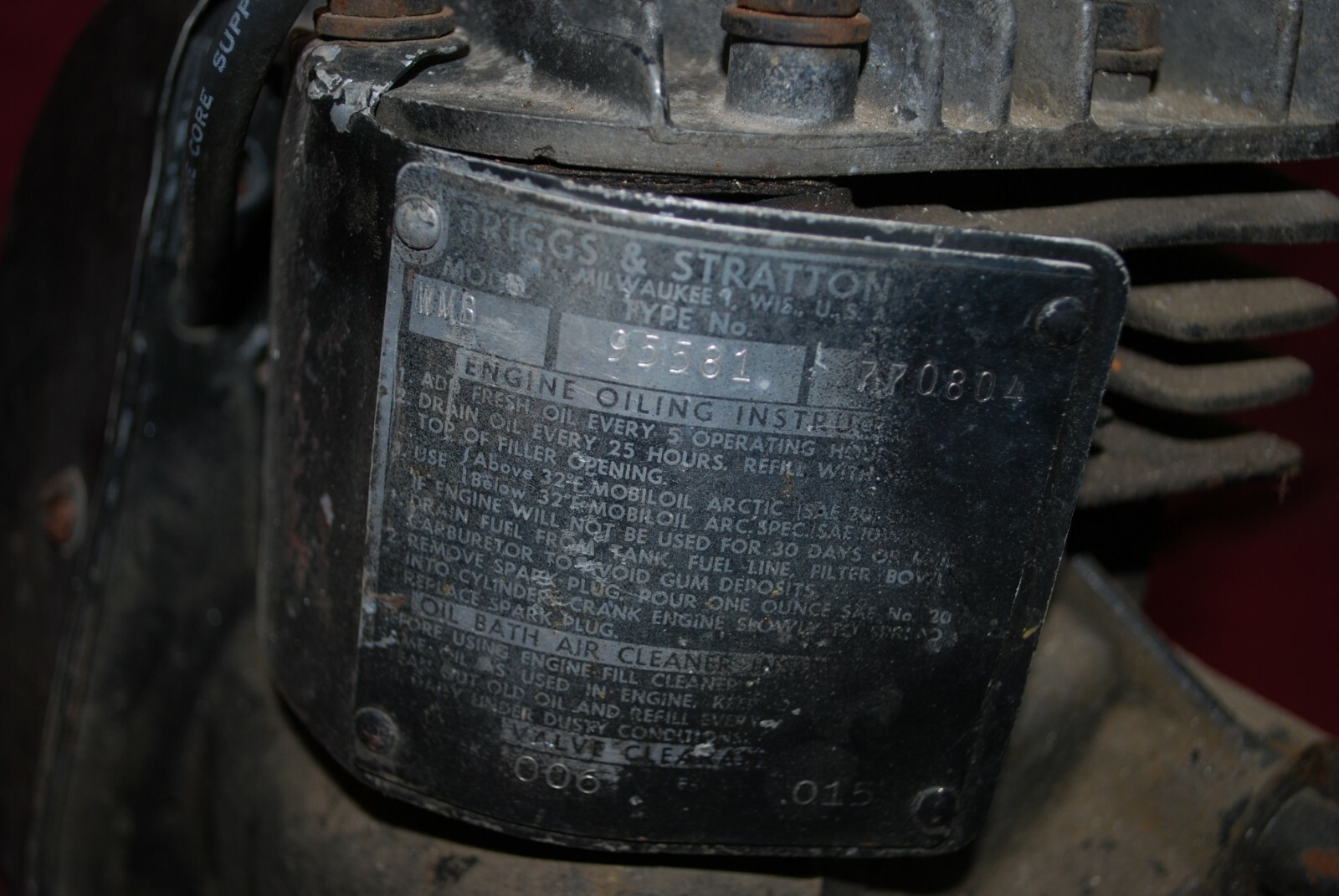 Briggs & Stratton WMB Rope Start Gas Engine Motor