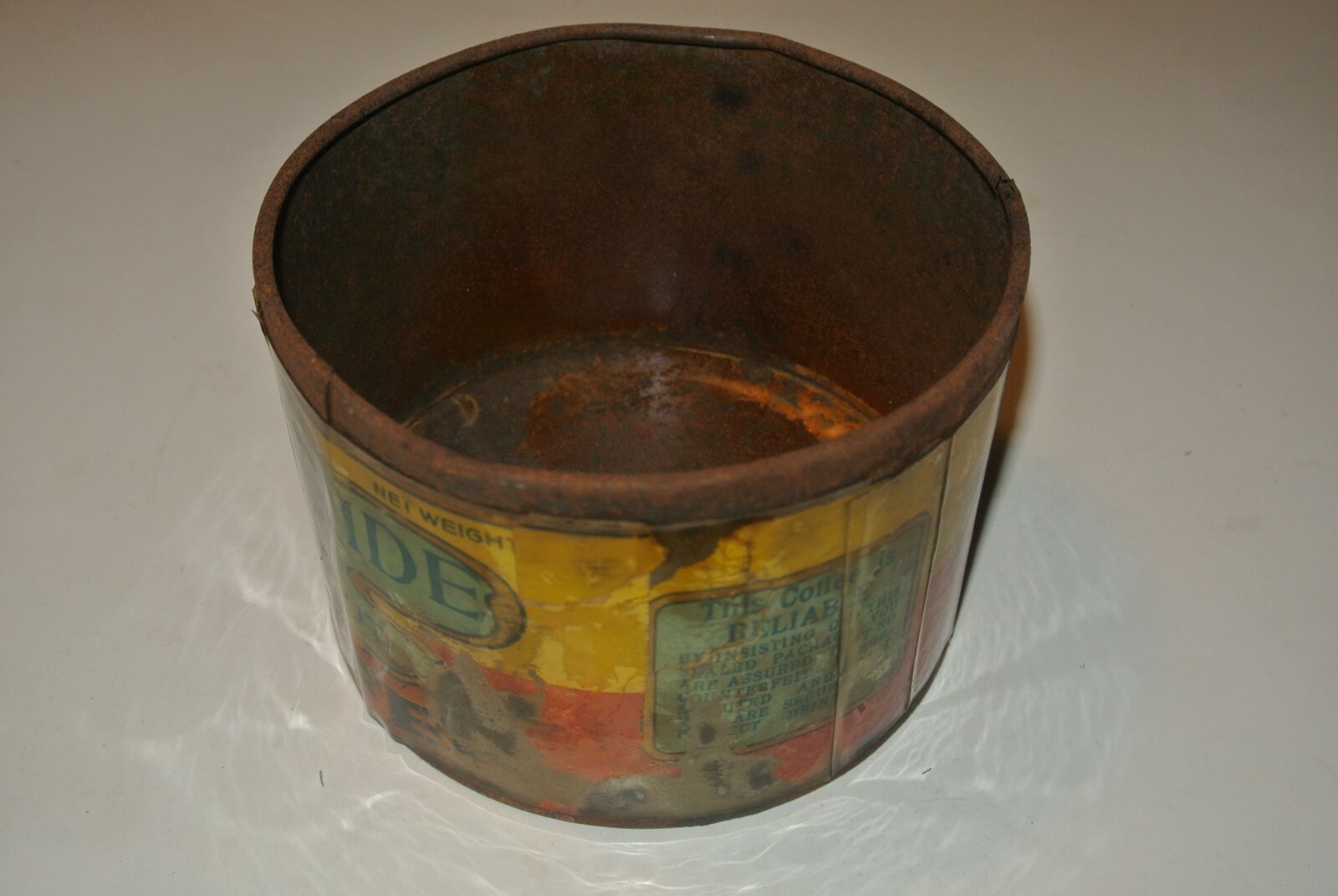 Vintage Antique Coffee Tin Can OUR PRIDE 1# lb pound paper label Sterling, Ks.