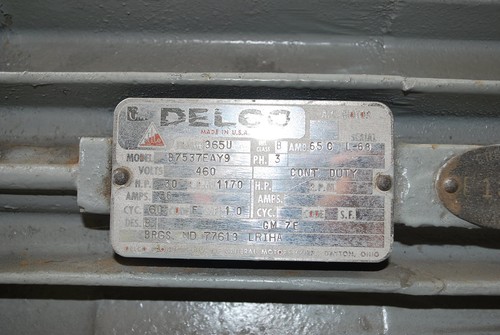 Delco B7537EAY9, HP-30, Rpm:1170, Frame:365U Motor - USED
