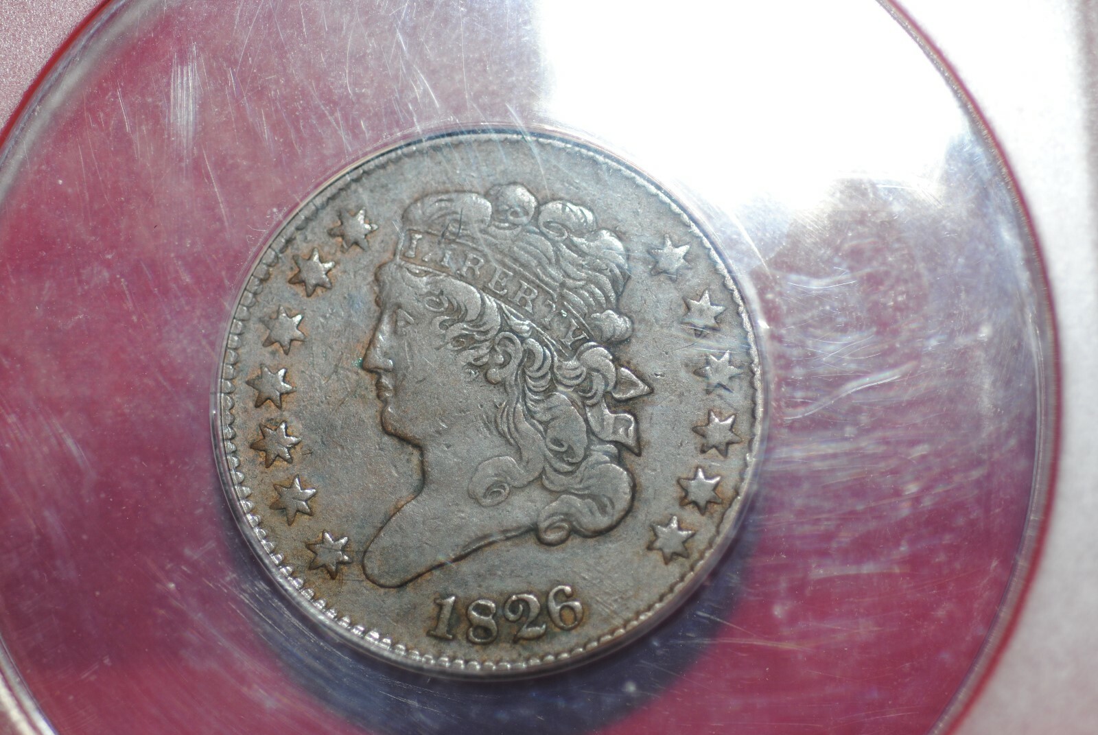 1826 1/2 cent in very fine 35  ANACS