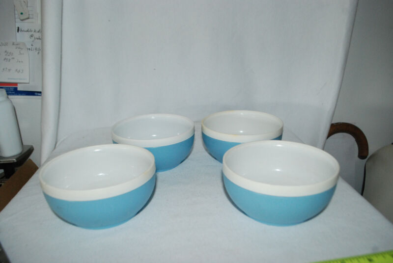 Vintage Bolero Therm-O-Ware Plastic Bowls Blue 4 3/4 in Diameter Unbreakable