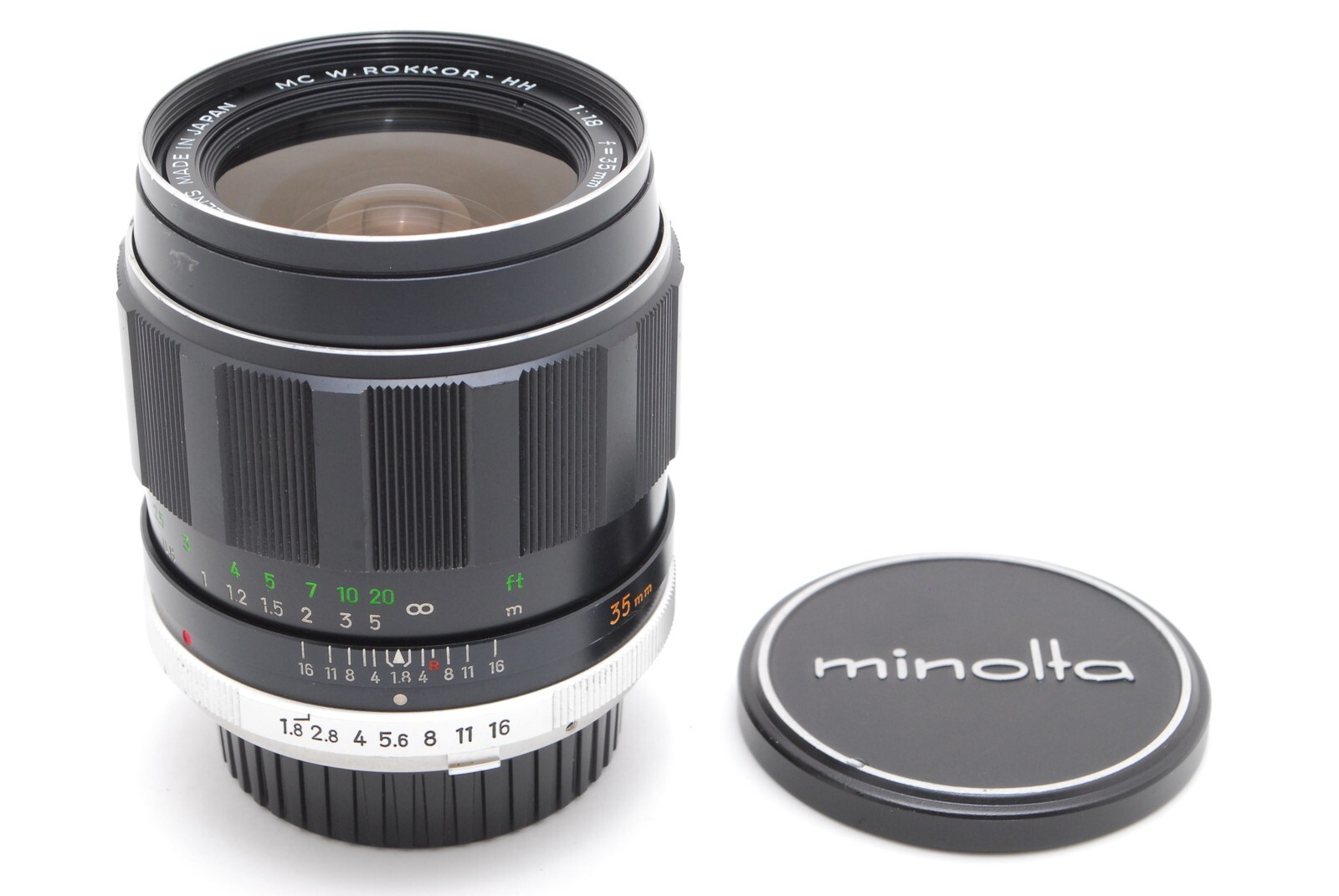 N MINT+++】MINOLTA MC W.ROKKOR HH 35mm f/1.8 Wide Angle MF