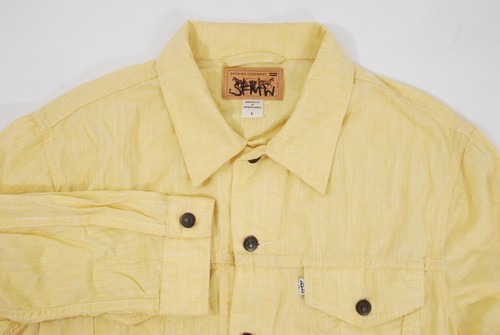 Levi’s opening ceremony trucker jacket Levi's X Opening Ceremony Yellow Chambray Trucker Jacket