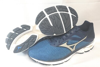 Mens Mizuno Wave Rider 23 Navy Blue Athletic Running Sneakers Shoes