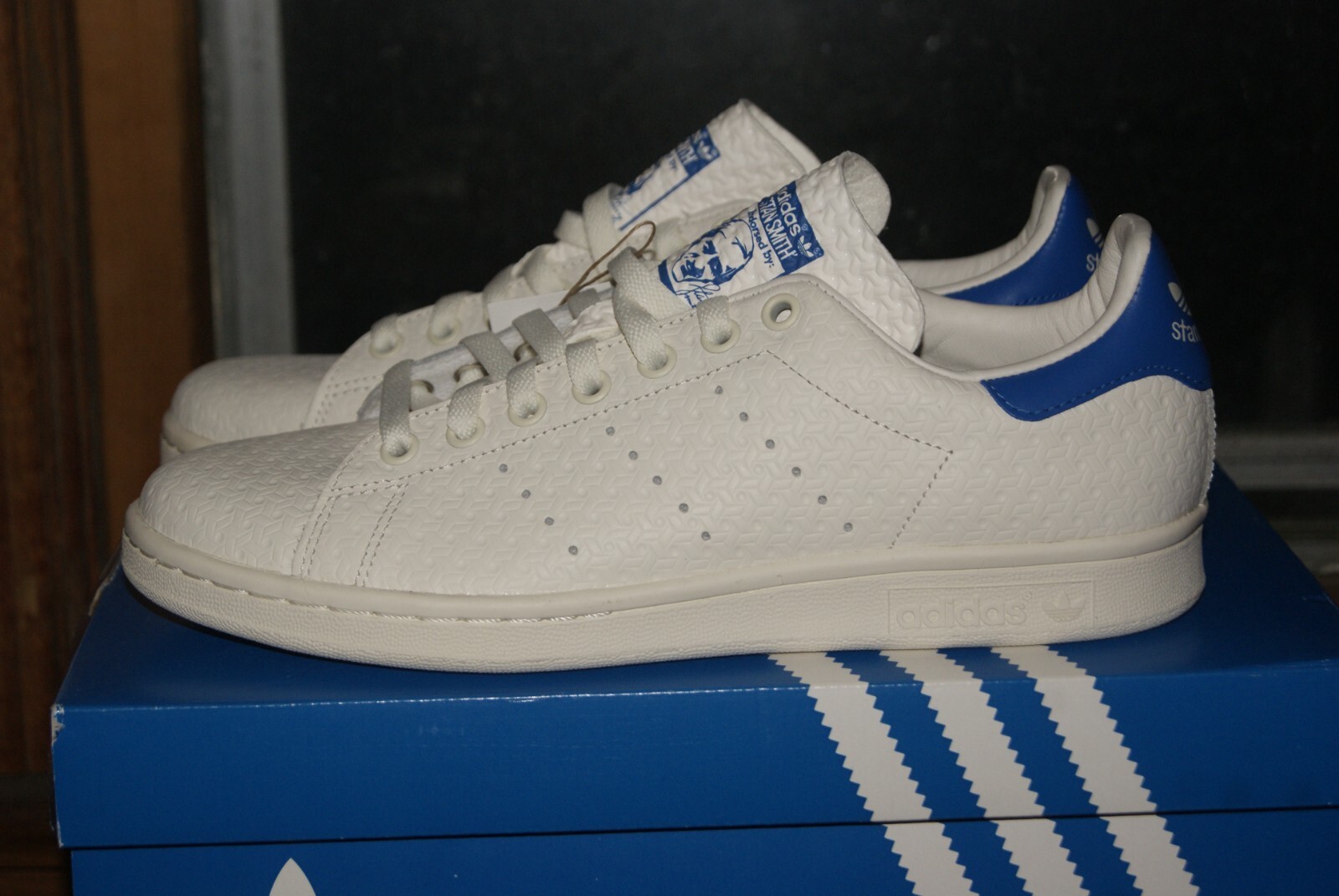 Adidas Stan Smith Low Debossed Geometric Print Cloud White Adidas Stan Smith Low Debossed Geometric Print Cloud White