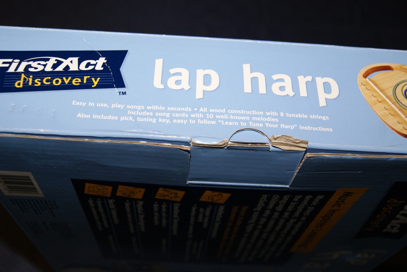 2004 Solid Wood First Act discovery Lap Harp / UNUSED/ instructions-complete