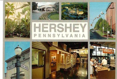 NEW 4x6 Unposted Postcard Hershey Pennsylvania multi-view kisses cocoa candy 