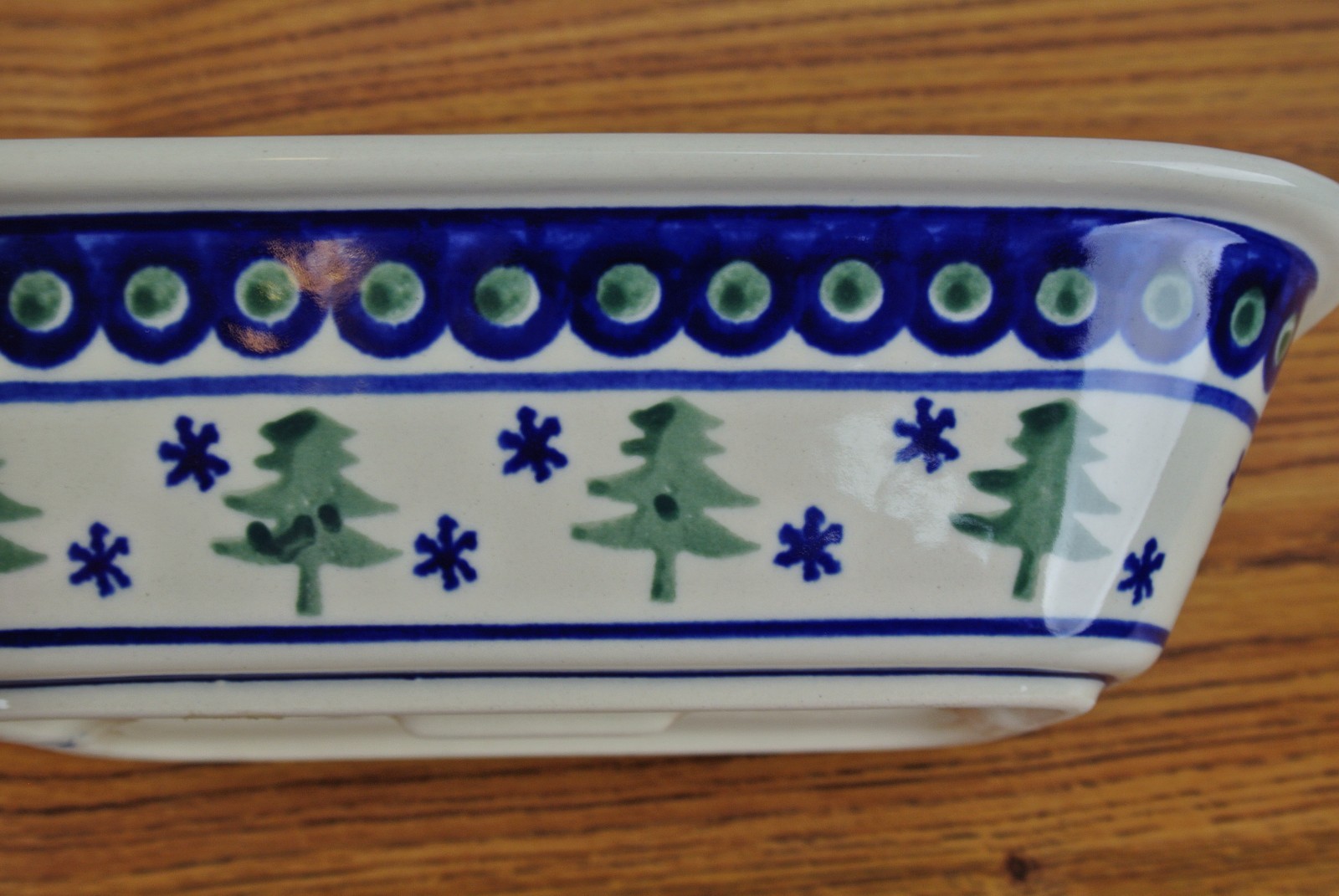 Boleslawiec Vintage Handmade Small Rectangle Bake Casserole Pine Trees