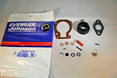 New Johnson Evinrude OEM Outboard Carb Kit with Float 439070 BRP/OMC Carburetor