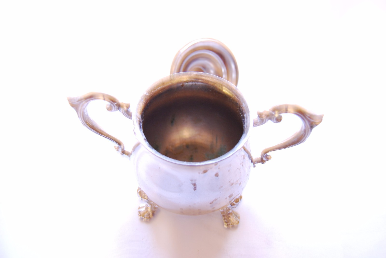 Silver Sugar Cube Holder Two Pieces Base and Lid Fancy