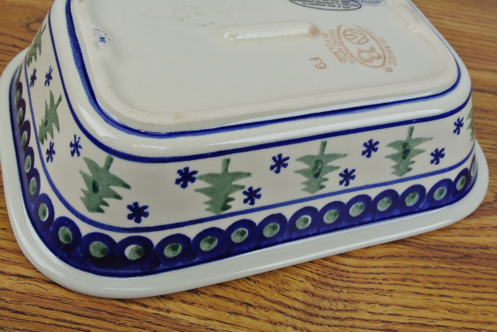 Boleslawiec Vintage Handmade Small Rectangle Bake Casserole Pine Trees
