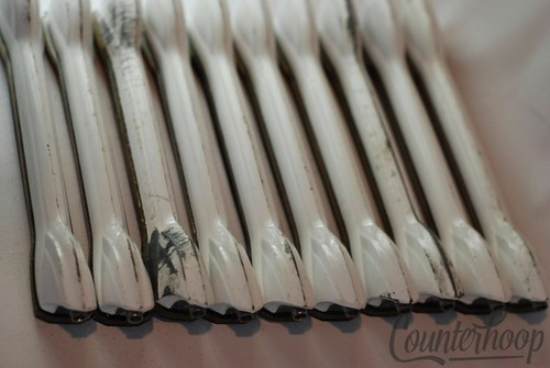 *Premier 10x Bass Drum Lugs White Powder-Coated Vintage 80s +Isolation Gaskets*