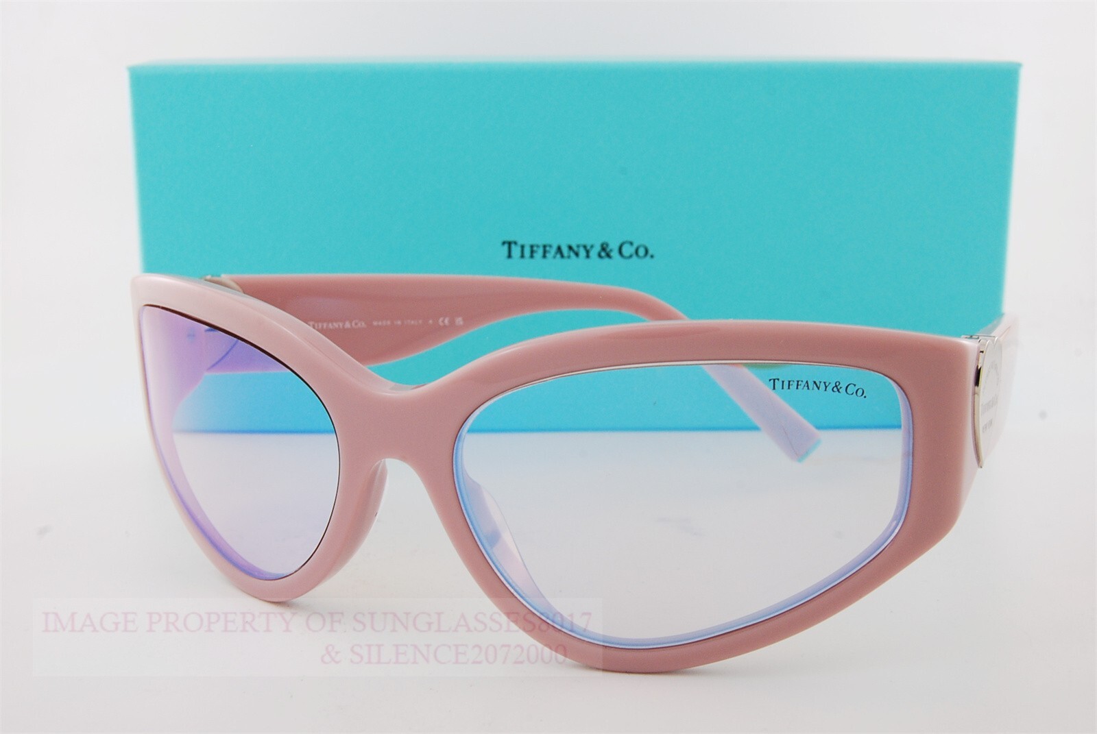 Pre-owned Tiffany & Co Brand . Sunglasses Tf 4217 8393/mu Pink/blue Mirror Women