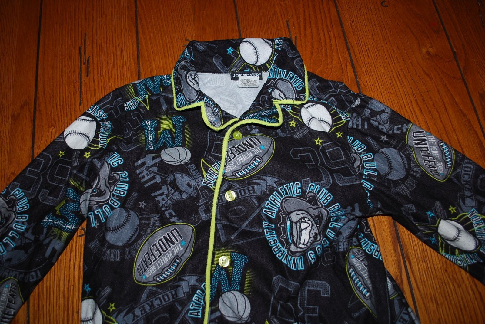 Boys Flannel Long Pajamas Sports Joe Boxer Size XS (4/5) Pre-owned