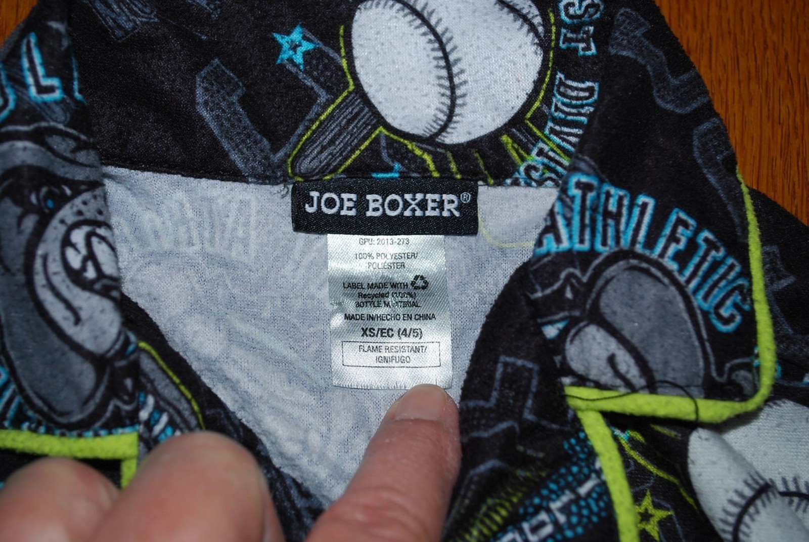 Boys Flannel Long Pajamas Sports Joe Boxer Size XS (4/5) Pre-owned