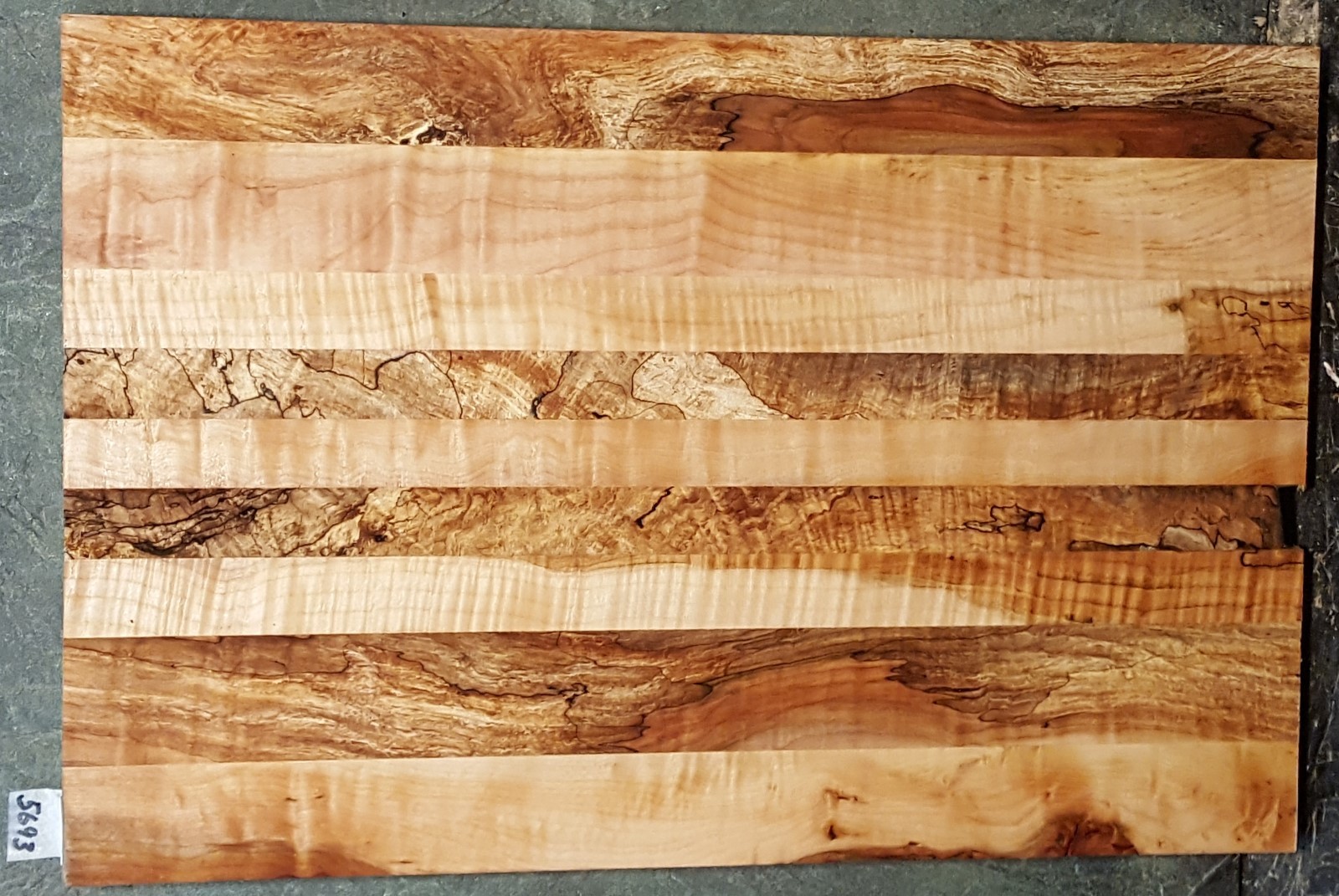 Bass Guitar Body Blank 5693  Exhibition Grade 5A Spalted Curly Maple Wild Woods